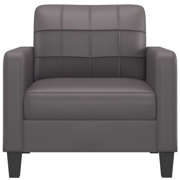 vidaXL Πολυθρόνα Γκρι Συνθετικό δέρμα 78x77x80cm 1 τεμ. Γωνιακός