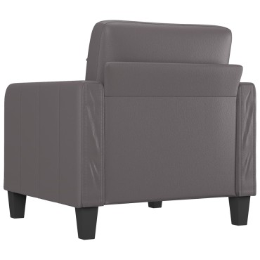 vidaXL Πολυθρόνα Γκρι Συνθετικό δέρμα 78x77x80cm 1 τεμ. Γωνιακός