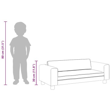 vidaXL Καναπές Παιδικός με Υποπόδιο Καφέ 100x50x30cm Βελούδινος 1 τεμ.