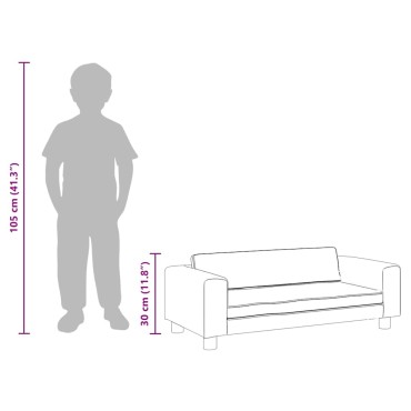 vidaXL Καναπές Παιδικός με Υποπόδιο Καφέ 100x50x30cm Βελούδινος 1 τεμ.