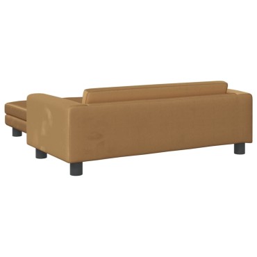 vidaXL Καναπές Παιδικός με Υποπόδιο Καφέ 100x50x30cm Βελούδινος 1 τεμ.