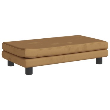 vidaXL Καναπές Παιδικός με Υποπόδιο Καφέ 100x50x30cm Βελούδινος 1 τεμ.