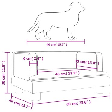 vidaXL Κρεβάτι Σκύλου Κρεμ 60 x 40 x 30 εκ. από Συνθετικό Δέρμα