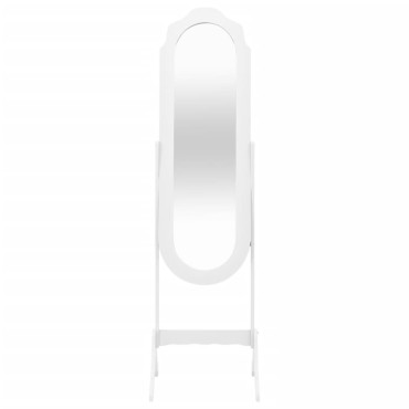 vidaXL Καθρέπτης Επιδαπέδιος Λευκός 45,5x47,5x160 εκ. Επεξ. Ξύλο