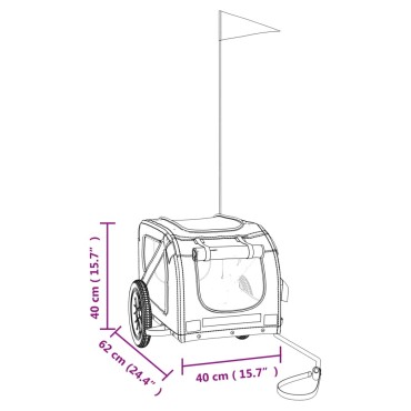 vidaXL Τρέιλερ Ποδηλάτου Κατοικίδιων Πορτοκαλί/Γκρι Oxford/Σίδηρος