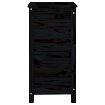 vidaXL Ζαρντινιέρα Μαύρη 40 x 40 x 78 εκ. από Μασίφ Ξύλο Πεύκου