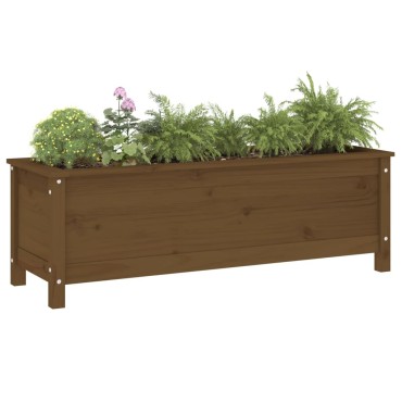 vidaXL Ζαρντινιέρα Υπερυψωμένη Μελί 119,5x40x39 εκ. από Μασίφ Πεύκο
