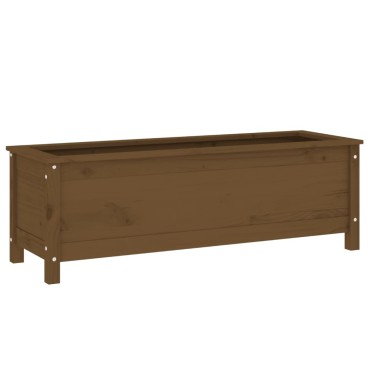 vidaXL Ζαρντινιέρα Υπερυψωμένη Μελί 119,5x40x39 εκ. από Μασίφ Πεύκο