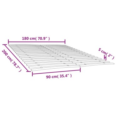 vidaXL Τελάρα Κρεβατιού με 34 Σανίδες 2 Τεμ. 90 x 200 εκ.