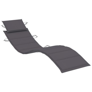 vidaXL Μαξιλάρι Ξαπλώστρας Ανθρακί 186x58x4cm από Ύφασμα Oxford