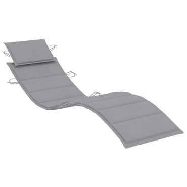 vidaXL Μαξιλάρι Ξαπλώστρας Γκρι 186x58x4cm από Ύφασμα Oxford