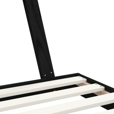 vidaXL Πλαίσιο Παιδικού Κρεβατιού Μαύρο 90x190cm Μασίφ Ξύλο Πεύκου 1 τεμ. - Μονό