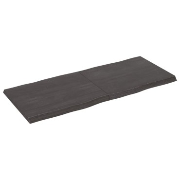 vidaXL Επιφ Τραπεζιού Αν Καφέ 120x50x(2-4)cm Ακατέργ. Μασίφ Ξύλο Δρυός 1 τεμ.