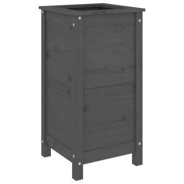 vidaXL Ζαρντινιέρα Γκρι 40 x 40 x 78 εκ. από Μασίφ Ξύλο Πεύκου