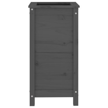 vidaXL Ζαρντινιέρα Γκρι 40 x 40 x 78 εκ. από Μασίφ Ξύλο Πεύκου