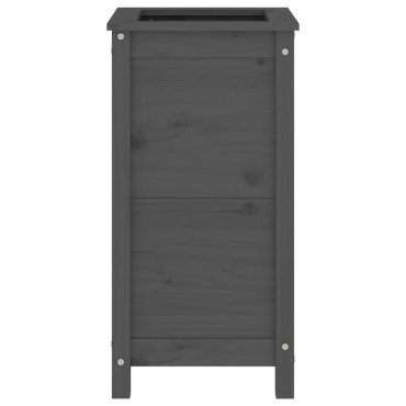 vidaXL Ζαρντινιέρα Γκρι 40 x 40 x 78 εκ. από Μασίφ Ξύλο Πεύκου