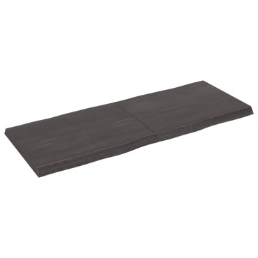 vidaXL Επιφ Τραπεζιού Αν Καφέ 140x50x(2-4)cm Ακατέργ. Μασίφ Ξύλο Δρυός