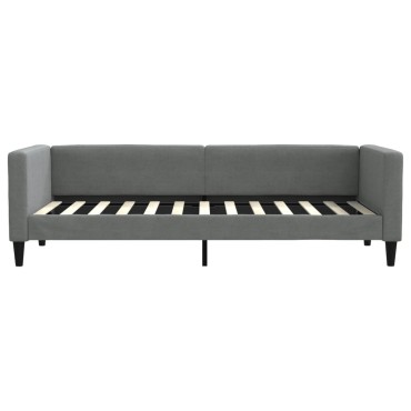 vidaXL Καναπές Κρεβάτι με Στρώμα Σκούρο Γκρι 80x200cm Υφασμάτινο 1 τεμ. - Μονό