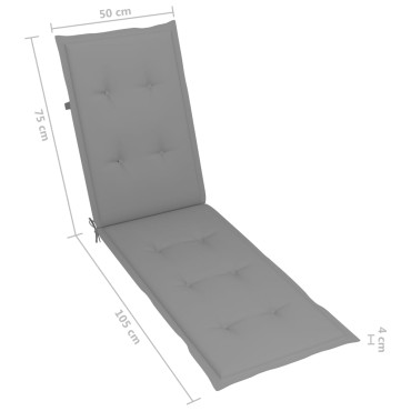 vidaXL Μαξιλάρι Σεζλόνγκ Γκρι (75+105)x50x4cm