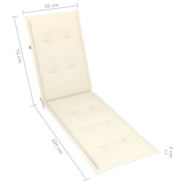 vidaXL Μαξιλάρι Σεζλόνγκ Κρεμ (75+105)x50x4cm