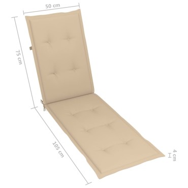 vidaXL Μαξιλάρι Σεζλόνγκ Μπεζ (75+105)x50x4cm