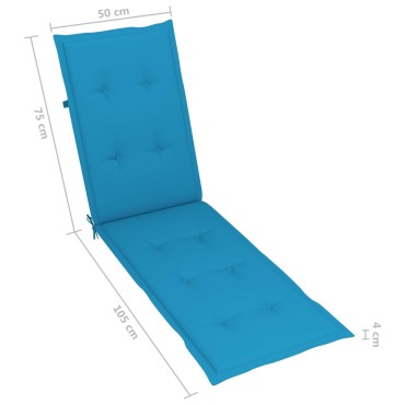 vidaXL Μαξιλάρι Σεζλόνγκ Μπλε (75+105)x50x4cm