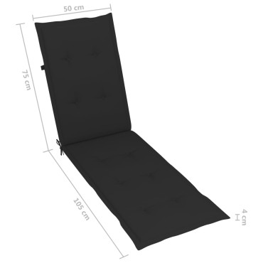 vidaXL Μαξιλάρι Σεζλόνγκ Μαύρο (75+105)x50x4cm