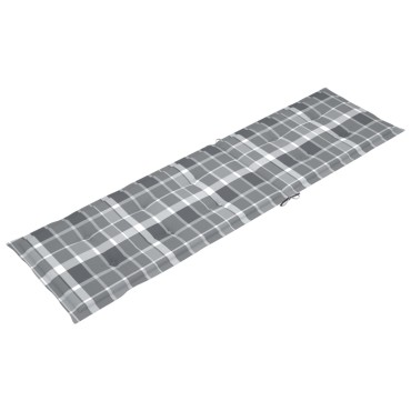 vidaXL Μαξιλάρι Σεζλόνγκ Γκρι Καρό (75+105)x50x4cm