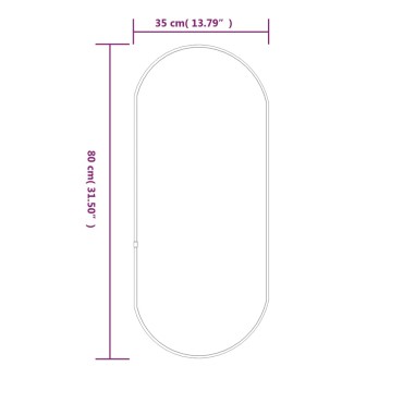 vidaXL Καθρέφτης Τοίχου Οβάλ Χρυσός 80x35 εκ.