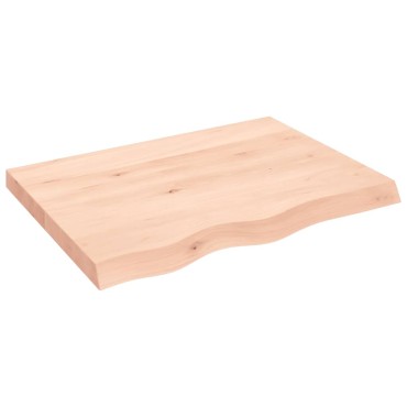 vidaXL Επιφάνεια Τραπεζιού 80x60x(2-6)cm Ακατέργαστο Μασίφ Ξύλο Δρυός 1 τεμ.