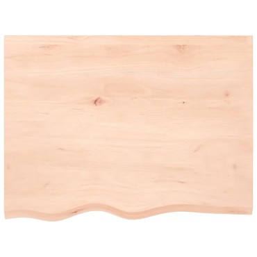 vidaXL Επιφάνεια Τραπεζιού 80x60x(2-6)cm Ακατέργαστο Μασίφ Ξύλο Δρυός 1 τεμ.