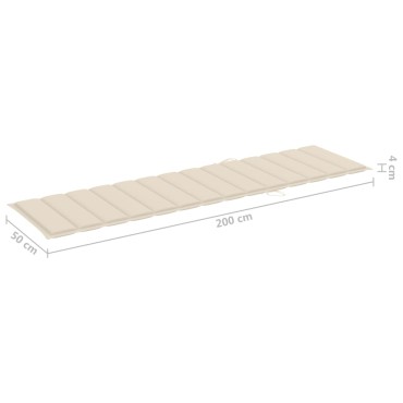 vidaXL Μαξιλάρι Ξαπλώστρας Κρεμ 200x50x3cm από Ύφασμα Oxford