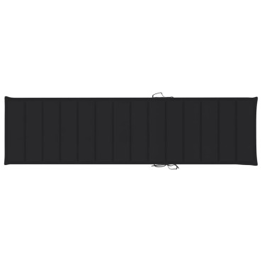 vidaXL Μαξιλάρι Ξαπλώστρας Μαύρο 200x50x3cm από Ύφασμα Oxford