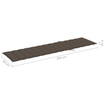 vidaXL Μαξιλάρι Ξαπλώστρας Taupe 200x50x3cm από Ύφασμα Oxford