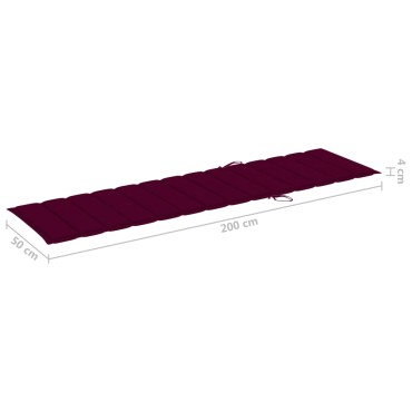 vidaXL Μαξιλάρι Ξαπλώστρας Μπορντό 200x50x3cm από Ύφασμα Oxford