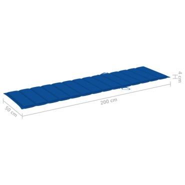 vidaXL Μαξιλάρι Ξαπλώστρας Μπλε Ρουά 200x50x3cm από Ύφασμα Oxford