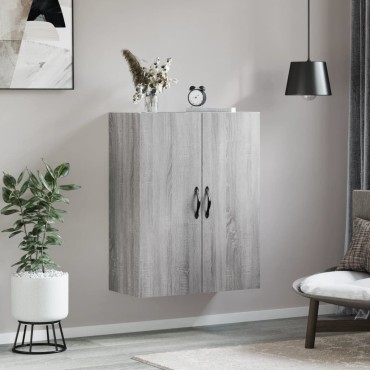 vidaXL Ντουλάπι Επιτοίχιο Γκρι Sonoma 69,5x34x90cm Επεξεργ. Ξύλο 1 τεμ.