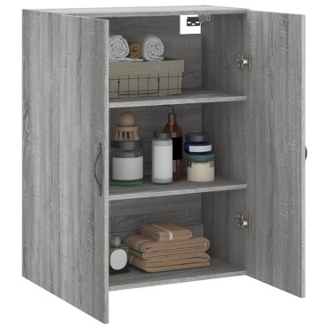vidaXL Ντουλάπι Επιτοίχιο Γκρι Sonoma 69,5x34x90cm Επεξεργ. Ξύλο 1 τεμ.