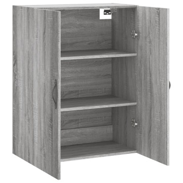 vidaXL Ντουλάπι Επιτοίχιο Γκρι Sonoma 69,5x34x90cm Επεξεργ. Ξύλο 1 τεμ.