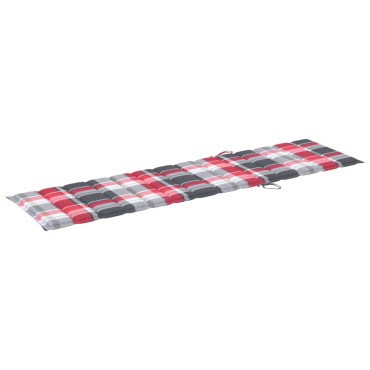 vidaXL Μαξιλάρι Ξαπλώστρας Κόκκινο Καρό 200x50x3cm από Ύφασμα Oxford