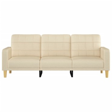 vidaXL Καναπές Τριθέσιος Κρεμ Υφασμάτινος 198x77x80cm 1 τεμ.