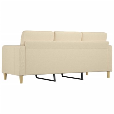 vidaXL Καναπές Τριθέσιος Κρεμ Υφασμάτινος 198x77x80cm 1 τεμ.