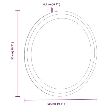 vidaXL Καθρέφτης Μπάνιου LED Στρογγυλός 50 εκ.