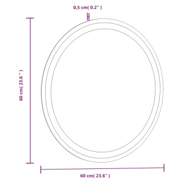 vidaXL Καθρέφτης Μπάνιου LED Στρογγυλός 60 εκ.