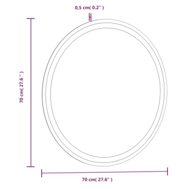 vidaXL Καθρέφτης Μπάνιου LED Στρογγυλός 70 εκ.