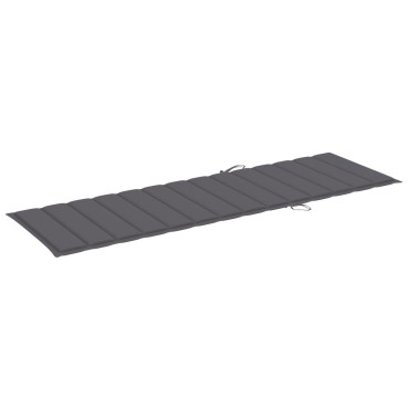 vidaXL Μαξιλάρι Ξαπλώστρας Ανθρακί 200x60x3cm από Ύφασμα Oxford