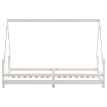vidaXL Πλαίσιο Παιδικού Κρεβατιού Λευκό 90x200cm Μασίφ Ξύλο Πεύκου 1 τεμ. - Μονό
