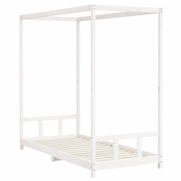 vidaXL Πλαίσιο Παιδικού Κρεβατιού Λευκό 90x200cm Μασίφ Ξύλο Πεύκου 1 τεμ. - Μονό