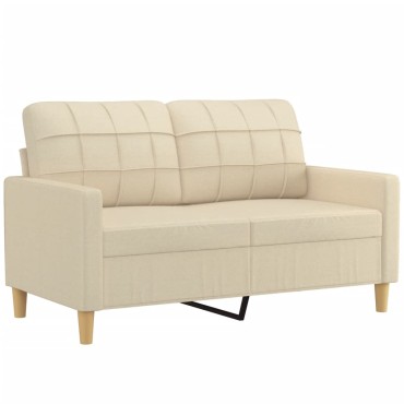 vidaXL Καναπές Διθέσιος Κρεμ Υφασμάτινος 138x77x80cm 1 τεμ.