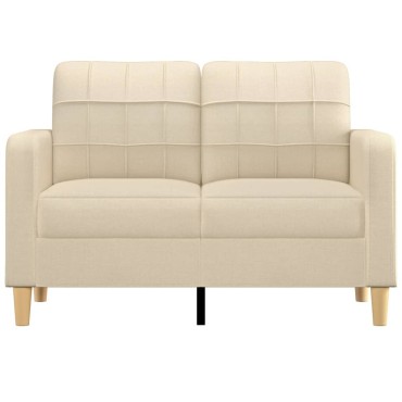 vidaXL Καναπές Διθέσιος Κρεμ Υφασμάτινος 138x77x80cm 1 τεμ.